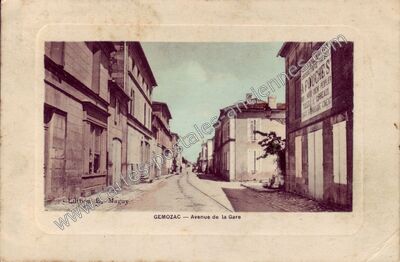Carte postale ancienne Avenue de la Gare — Gémozac (Charente-Maritime)