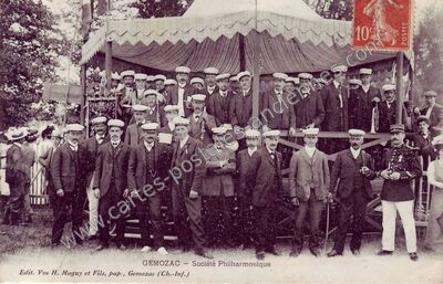 Carte postale ancienne Société Philharmonique — Gémozac (Charente-Maritime)