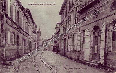 Carte postale ancienne Rue du Commerce — Gémozac (Charente-Maritime)