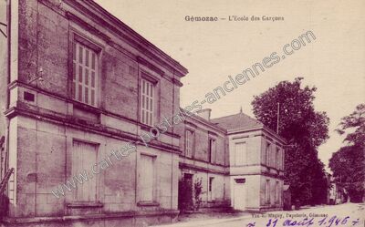 Carte postale ancienne L'Ecole des Garçons — Gémozac (Charente-Maritime)