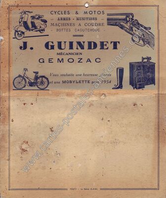 Carte postale ancienne J. GUINDET, Mécanicien — Gémozac (Charente-Maritime)