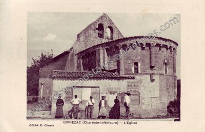 Carte postale ancienne L'Eglise — Givrezac (Charente-Maritime)