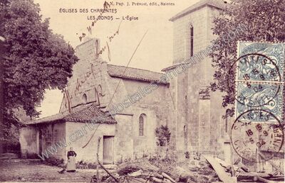 Carte postale ancienne L'Église — Les Gonds (Charente-Maritime)