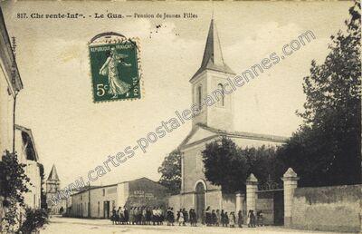 Carte postale ancienne Pension de Jeunes Filles — Le Gua (Charente-Maritime)
