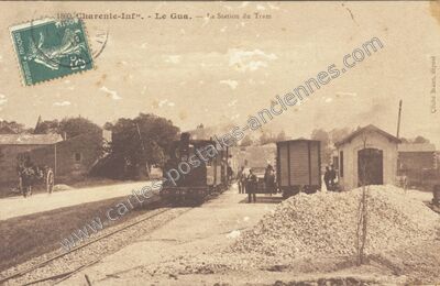 Carte postale ancienne La Station du Tram — Le Gua (Charente-Maritime)