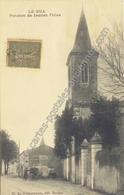 Carte postale ancienne Pension de Jeunes Filles — Le Gua (Charente-Maritime)