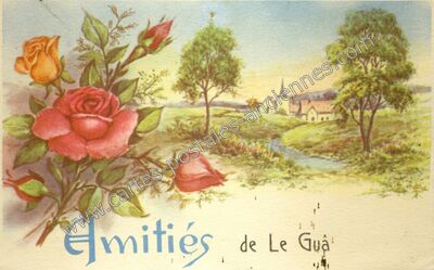 Carte postale ancienne Amitiés — Le Gua (Charente-Maritime)