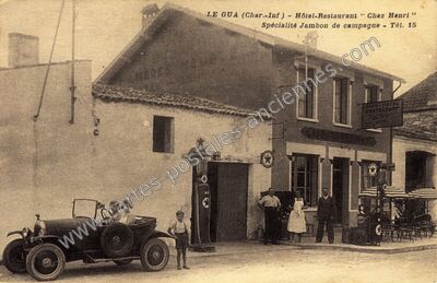 Carte postale ancienne Hôtel-Restaurant " Chez Henri " Spécialité Jambon de campagne — Le Gua (Charente-Maritime)
