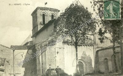 Carte postale ancienne L'Eglise — Haimps (Charente-Maritime)