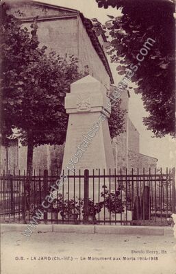 Carte postale ancienne Le Monument aux Morts 1914-1918 — La Jard (Charente-Maritime)
