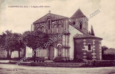 Carte postale ancienne L'Eglise (XIIe siècle) — Jazennes (Charente-Maritime)