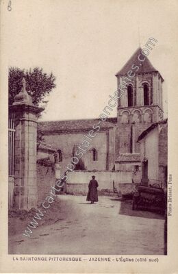 Carte postale ancienne La Saintonge pittoresque - L'Église (côté sud) — Jazennes (Charente-Maritime)