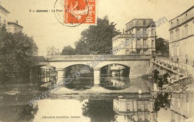 Carte postale ancienne Le Pont — Jonzac (Charente-Maritime)