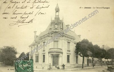 Carte postale ancienne La Caisse d'Epargne — Jonzac (Charente-Maritime)