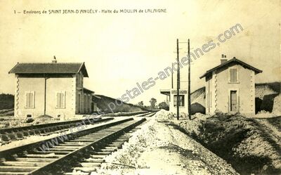 Carte postale ancienne Halte du Moulin de Lalaigne — La Laigne (Charente-Maritime)