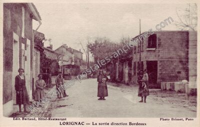 Carte postale ancienne La sortie direction Bordeaux — Lorignac (Charente-Maritime)