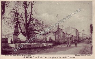 Carte postale ancienne Arrivée de Lorignac - La vieille Fontaine — Lorignac (Charente-Maritime)