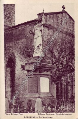 Carte postale ancienne Le Monument — Lorignac (Charente-Maritime)