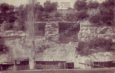 Carte postale ancienne Les Rochers de Cordis — Marignac (Charente-Maritime)