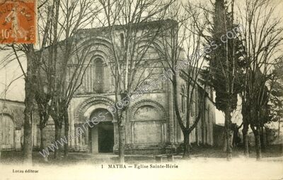 Carte postale ancienne Eglise Sainte-Hérie — Matha (Charente-Maritime)