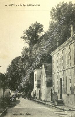 Carte postale ancienne La Rue de l'Electricité — Matha (Charente-Maritime)