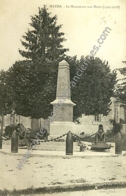 Carte postale ancienne Le Monument aux Morts (1914-1918) — Matha (Charente-Maritime)