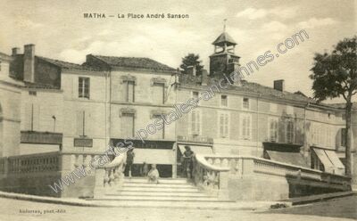 Carte postale ancienne La Place André Sanson — Matha (Charente-Maritime)