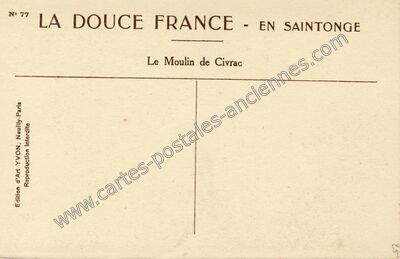 Carte postale ancienne Moulin de Civrac — Mirambeau (Charente-Maritime)