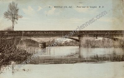 Carte postale ancienne Pont sur la Seugne M. D — Mosnac (Charente-Maritime)