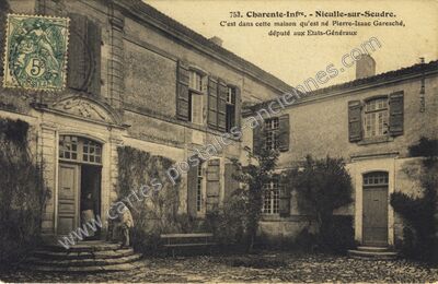 Carte postale ancienne Maison natale de Pierre-Isaac Garesché, député aux États-Généraux — Nieulle-sur-Seudre (Charente-Maritime)