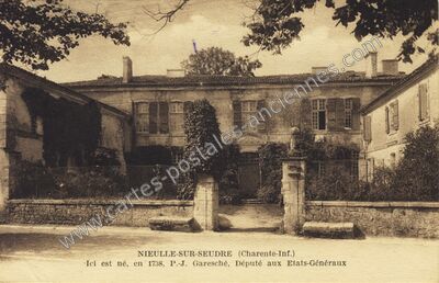 Carte postale ancienne Ici est né, en 1738, P.-J. Garesché, Député aux Etats-Généraux — Nieulle-sur-Seudre (Charente-Maritime)