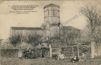 Carte postale ancienne Eglise des XIIe et XIIIe Siècles — Rétaud (Charente-Maritime)