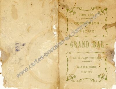 Carte postale ancienne Grand Bal — Rioux (Charente-Maritime)