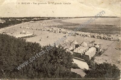Carte postale ancienne Vue générale de la grande Conche — Royan (Charente-Maritime)