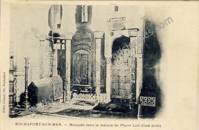Carte postale ancienne Mosquée dans la maison de Pierre Loti (Côté droit) — Rochefort (Charente-Maritime)