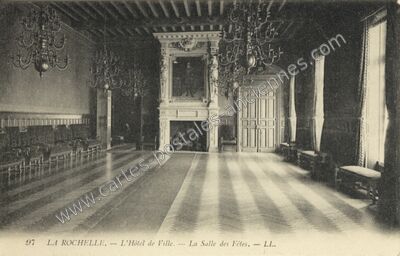 Carte postale ancienne L'Hôtel de Ville. — La Salle des Fêtes — La Rochelle (Charente-Maritime)