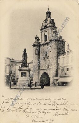 Carte postale ancienne Porte de la Grosse Horloge — La Rochelle (Charente-Maritime)