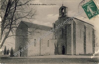 Carte postale ancienne L'Eglise — Saint-André-de-Lidon (Charente-Maritime)