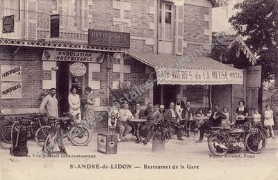 Carte postale ancienne Café Bières de la Meuse — Saint-André-de-Lidon (Charente-Maritime)