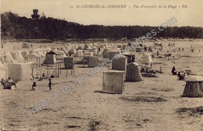 Carte postale ancienne Vue d'ensemble de la Plage — Saint-Georges-de-Didonne (Charente-Maritime)