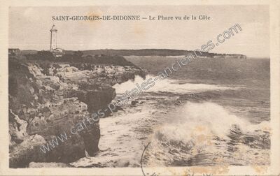 Carte postale ancienne Le Phare vu de la Côte — Saint-Georges-de-Didonne (Charente-Maritime)