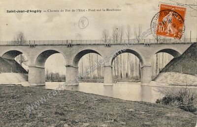 Carte postale ancienne Chemin de Fer de l'Etat - Pont sur la Boutonne — Saint-Jean-d'Angély (Charente-Maritime)