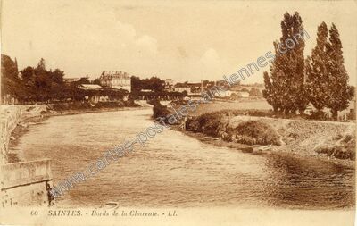 Carte postale ancienne Bords de la Charente — Saintes (Charente-Maritime)