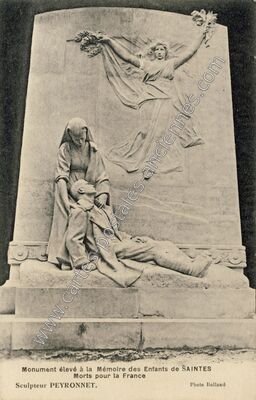 Carte postale ancienne Monument élevé à la Mémoire des Enfants de SAINTES Morts pour la France — Saintes (Charente-Maritime)