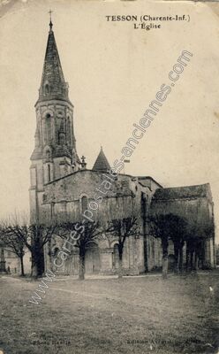 Carte postale ancienne L'Église — Tesson (Charente-Maritime)
