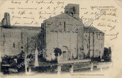 Carte postale ancienne Eglises des Charentes — Thaims (Charente-Maritime)