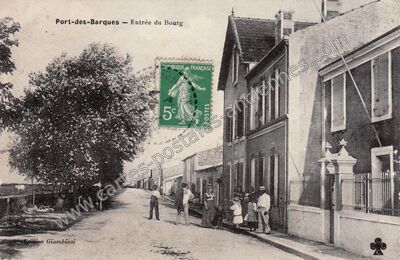 Carte postale ancienne Entrée du Bourg — Port-des-Barques (Charente-Maritime)