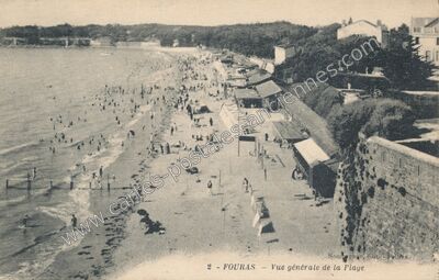 Carte postale ancienne Vue générale de la Plage — Fouras (Charente-Maritime)