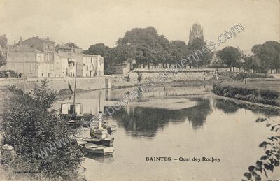Carte postale ancienne Quai des Roches — Saintes (Charente-Maritime)