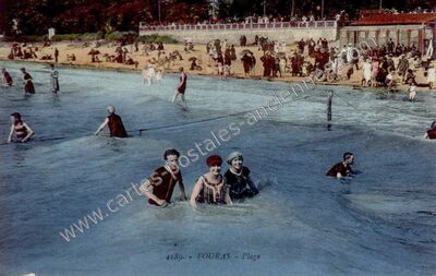Carte postale ancienne Plage — Fouras (Charente-Maritime)